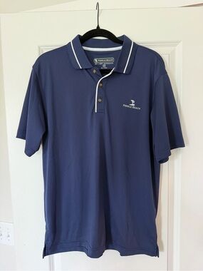 Pebble Beach Men's Navy Polo with White Trim